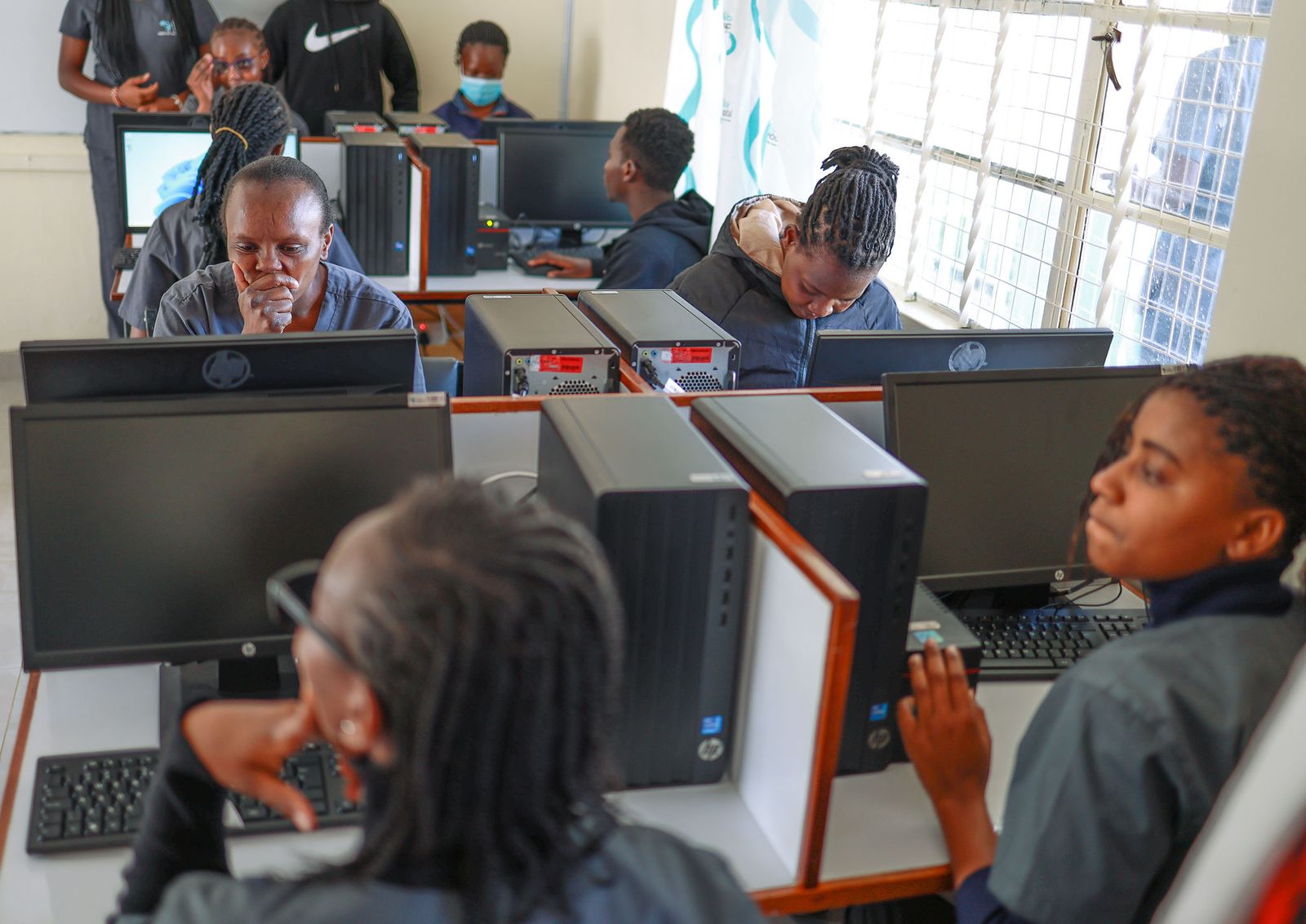 Computer Lab: Students at the Workstations